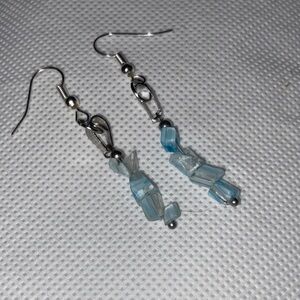 Elegant Blue and Silver Dangle Earrings